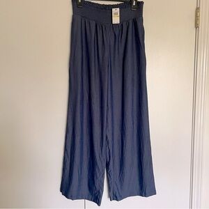 NWT Laundry by Shelli Segal Wide Leg Elastic Waist Blue Pants size medium